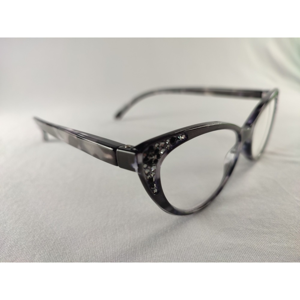Jimmy Crystal Newโ York JCR468 Purple Marble Cat Eye Eyeglass Frames Swarovski